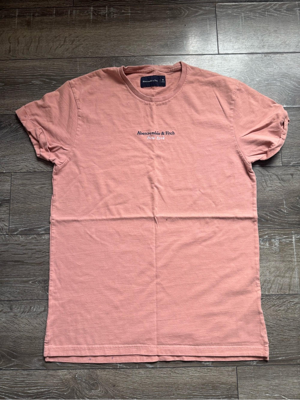 Abercrombie & Fitch Men's Light Dusty Rose Short Sleeve Tee